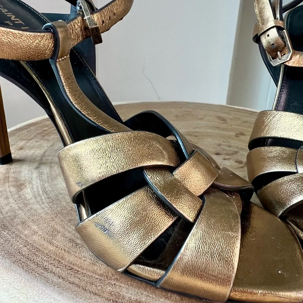Saint Laurent- Women's Tribute 105 High Heel Sandals (37 ) - Picture 9 of 11